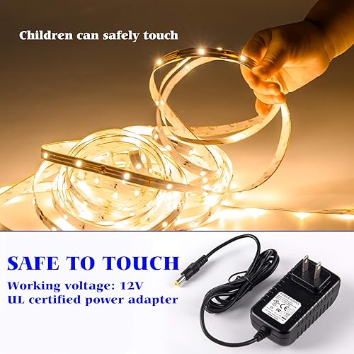 Miniatura 4 de Marreal Tira de luces LED de color blanco cálido de 39.4 ft, regulable, 3000 K, SMD 2835, 300 LED, superadhesivas, juego completo, no impermeable y