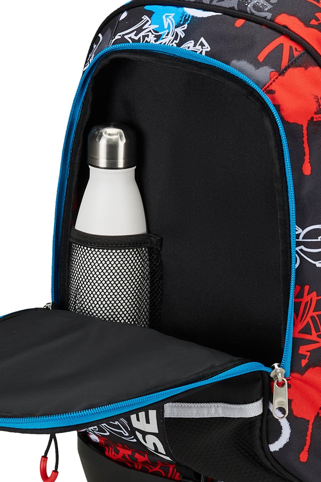 Seven Trolley Scuola Jack 2 Ruote, Nero Rosso, Half Street, 3 in 1, Triplo Uso, Zaino Con Carrello Sganciabile, Tasca Porta Borraccia e Crossover System, Zaino Scuola Viaggio, Bambino Ragazzo