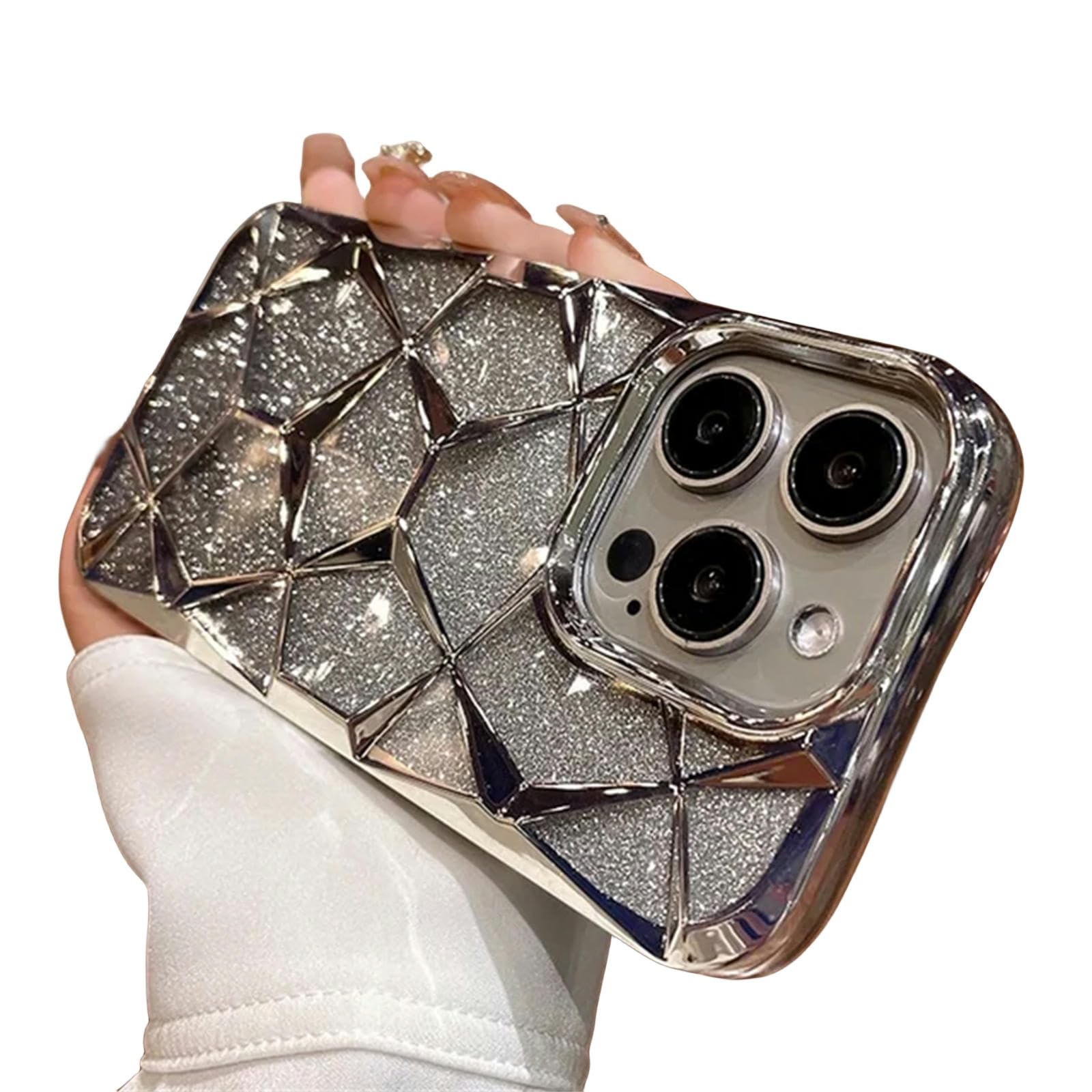 Coque iPhone 14 Plus paillettes argent chic antichoc élégante