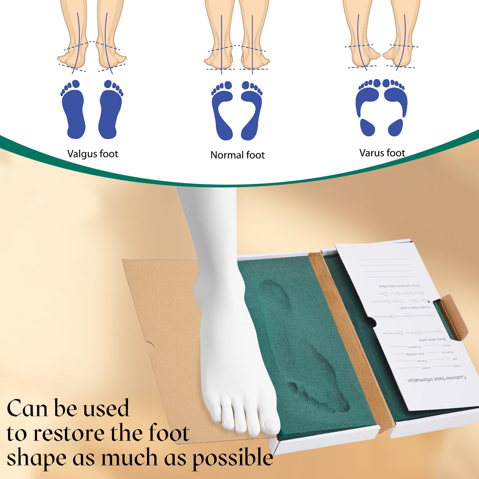 foot impression kit instructions diagram