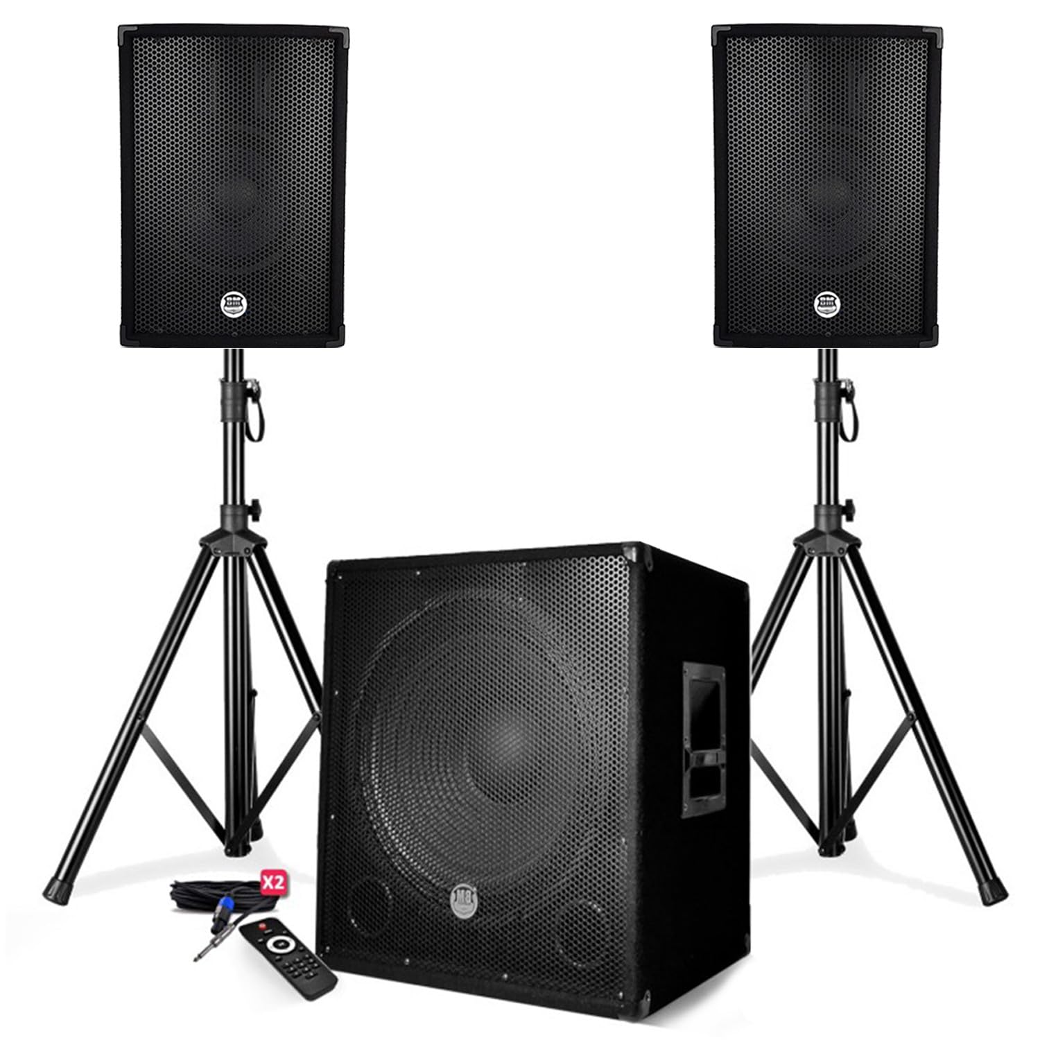 Pacchetto audio 2200 W - Altoparlanti + Cassetto + Piedi - USB/BLUETOOTH - BM Bmsonic BMS1512