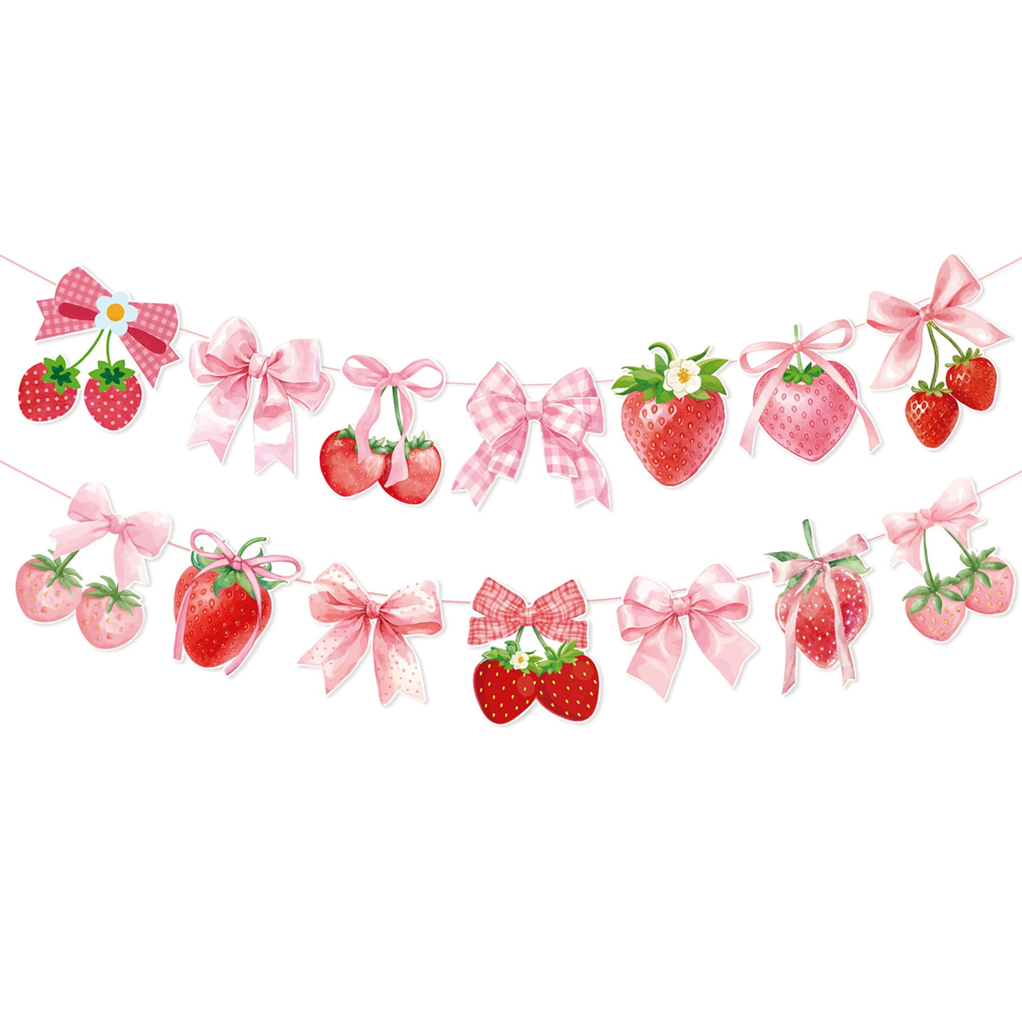 Berry Strawberry Party Decorations Floral Banner with Garland