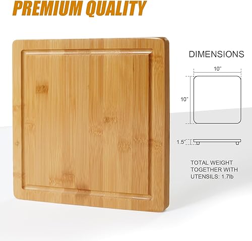 Miniatura 6 de Juego de tablas de charcutería con cajón deslizante, pequeña tabla de queso de bambú para inauguración de la casa, boda, regalos de despedida de