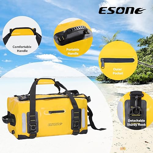 Miniatura 3 de ESONE Bolsas secas impermeable para hombresmujeres, bolsas secas para kayak, mochila impermeable para viajes, bolsa seca, mochila impermeable para