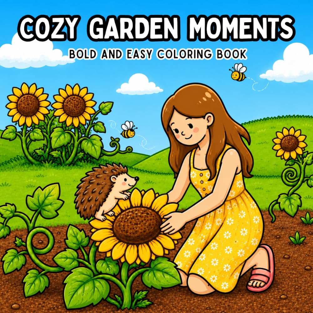 Cozy Garden Moments: Bold and Easy Coloring Book