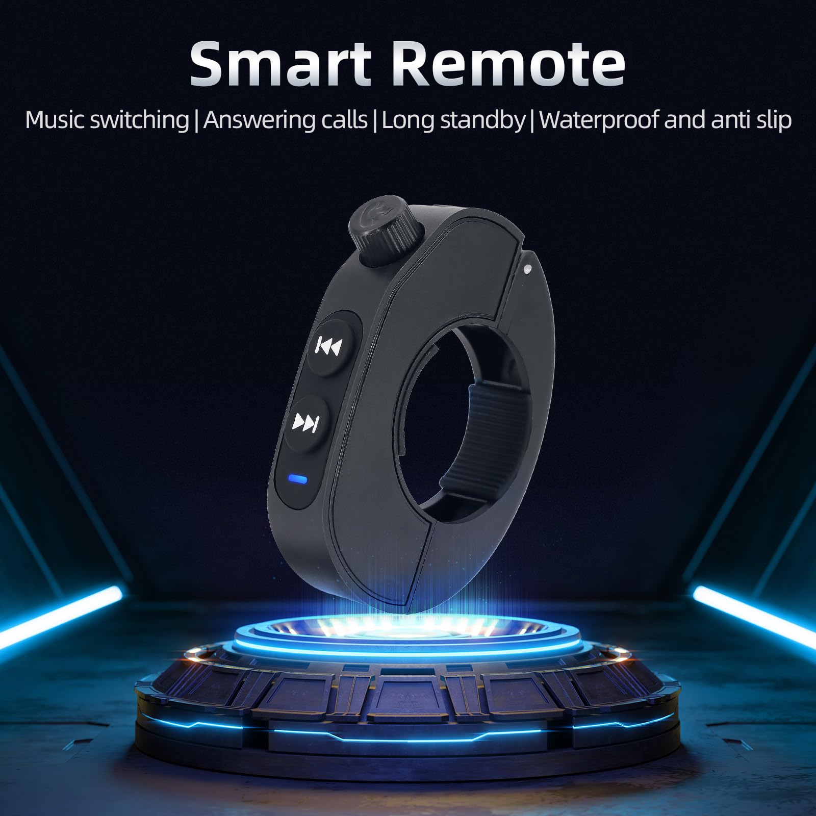 Kabellose Bluetooth-Media-Taste, lenkradfernbedienung für Auto, Fahrrad, Motorrad, wiederaufladbar, IPX6, wasserdicht