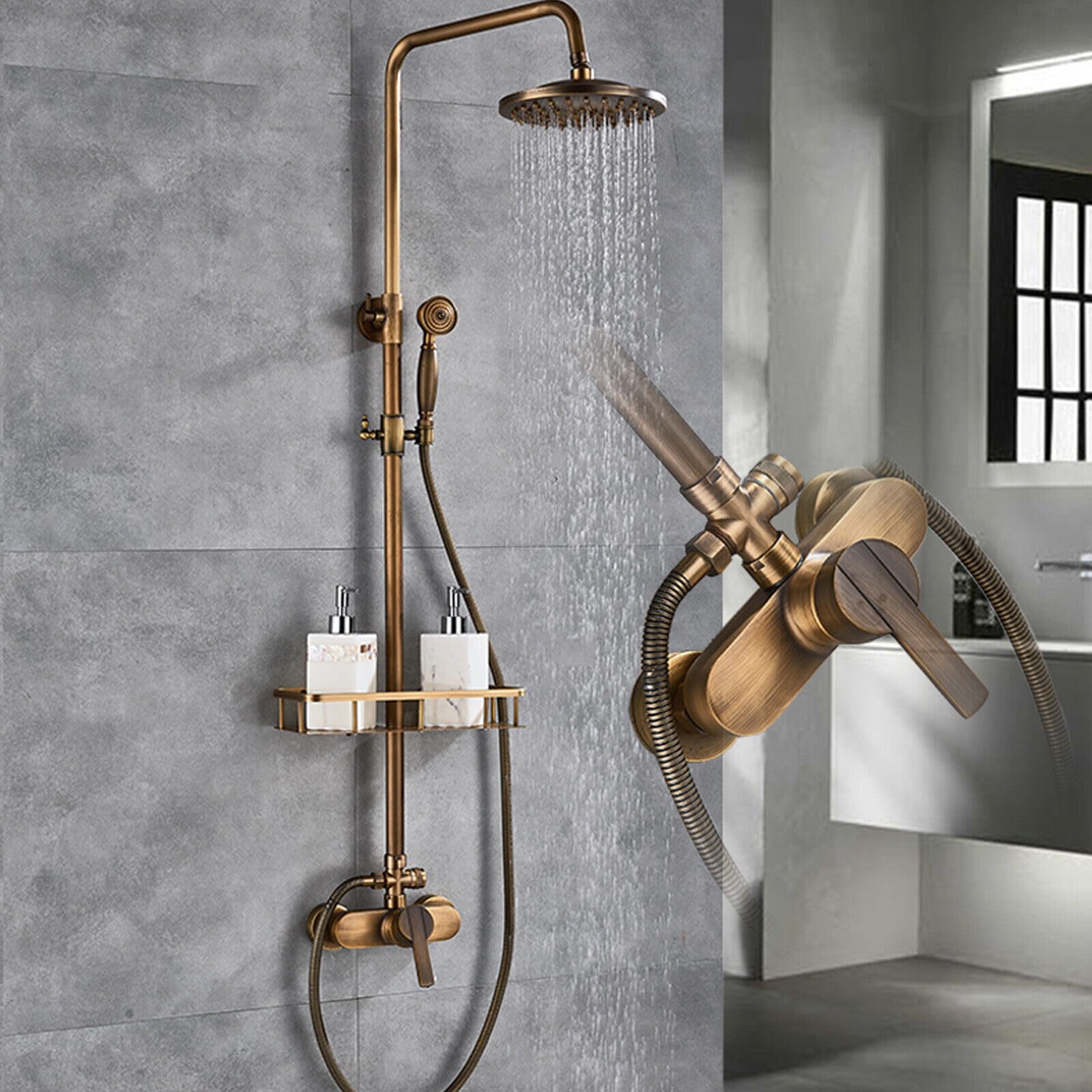 Sapho Regendouche Opbouwset Sapho Vanity Retro Brons (excl. douchekraan) - Megadump Tiel