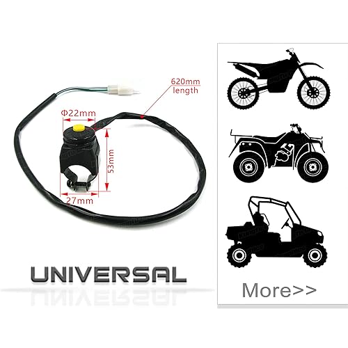 Miniatura 3 de Interruptor de arranque del motor del manillar universal motocicleta ATV UTV, botón amarillo