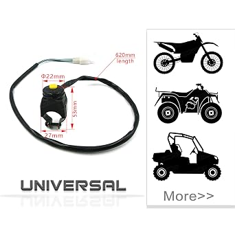 Handlebar Engine Start Switch Universal Motorcycle ATV UTV, Yellow Button