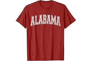 State of Alabama Varsity Style Text Bama Pride State Flag T-Shirt