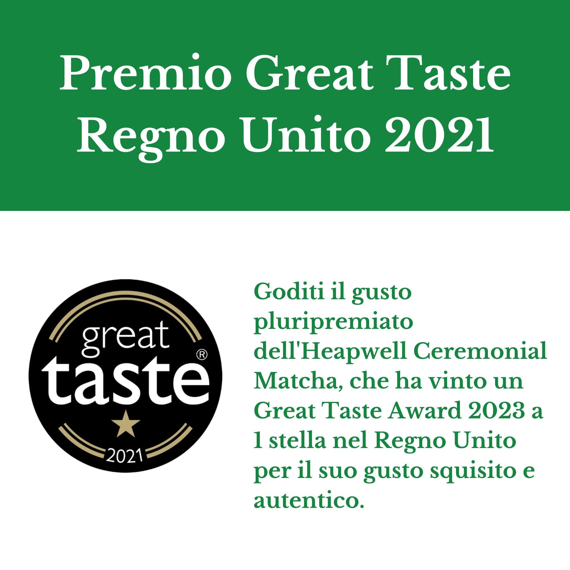 Matcha Giapponese Premium da Kagoshima - Tè Verde in Polvere 50g - Per Lattes, Frullati e Torte - Vincitore del Premio "Great Taste" - Heapwell Superfoods