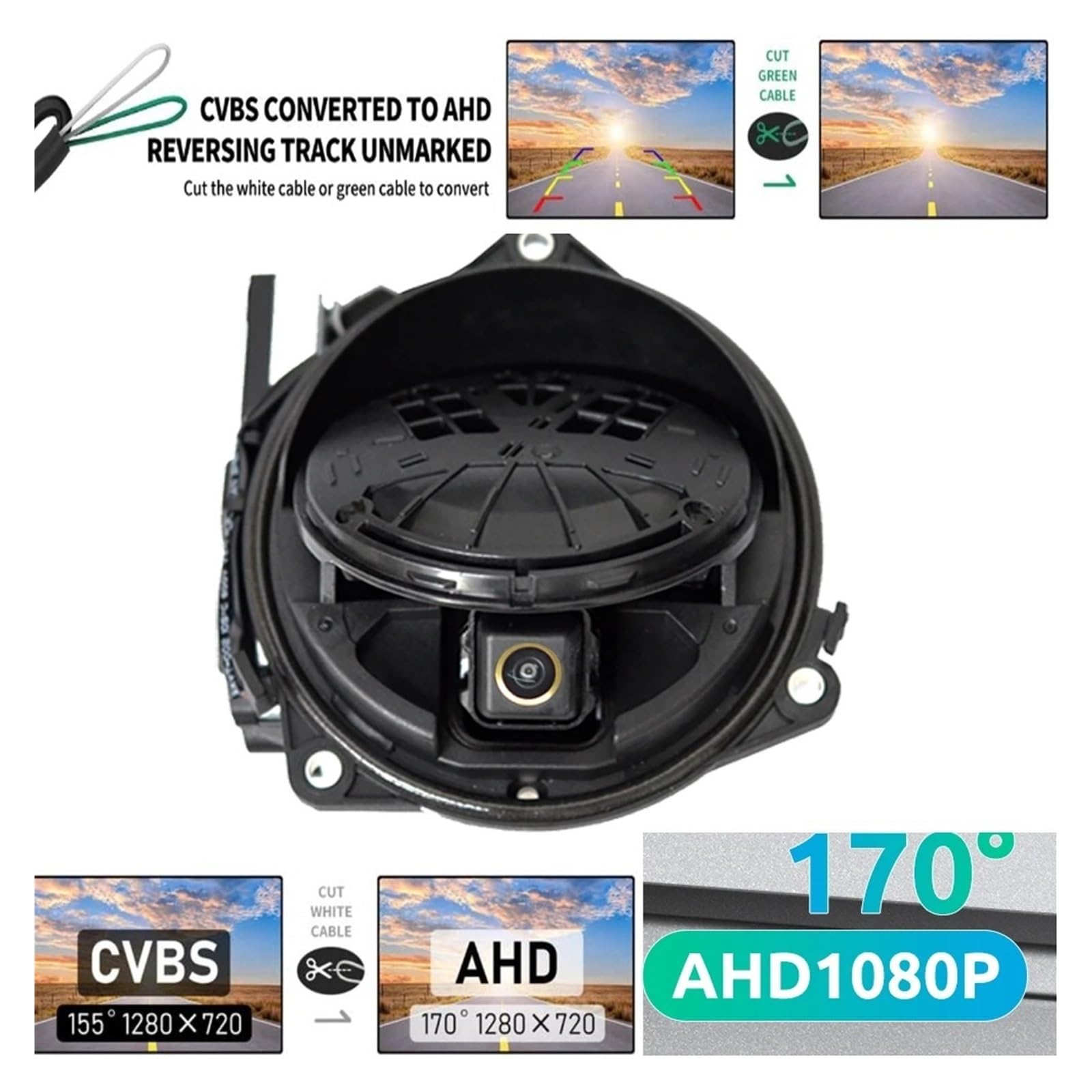 Telecamera Posteriore Per Golf 5 6 7 8 B6 B7 B8 MK5 MK6 MK7 CVBS-AHD 1080P Flipping Logo Emblema Retromarcia Parcheggio Veicoli CCD HD Telecamera Posteriore Auto Retrocamera Auto(G7)