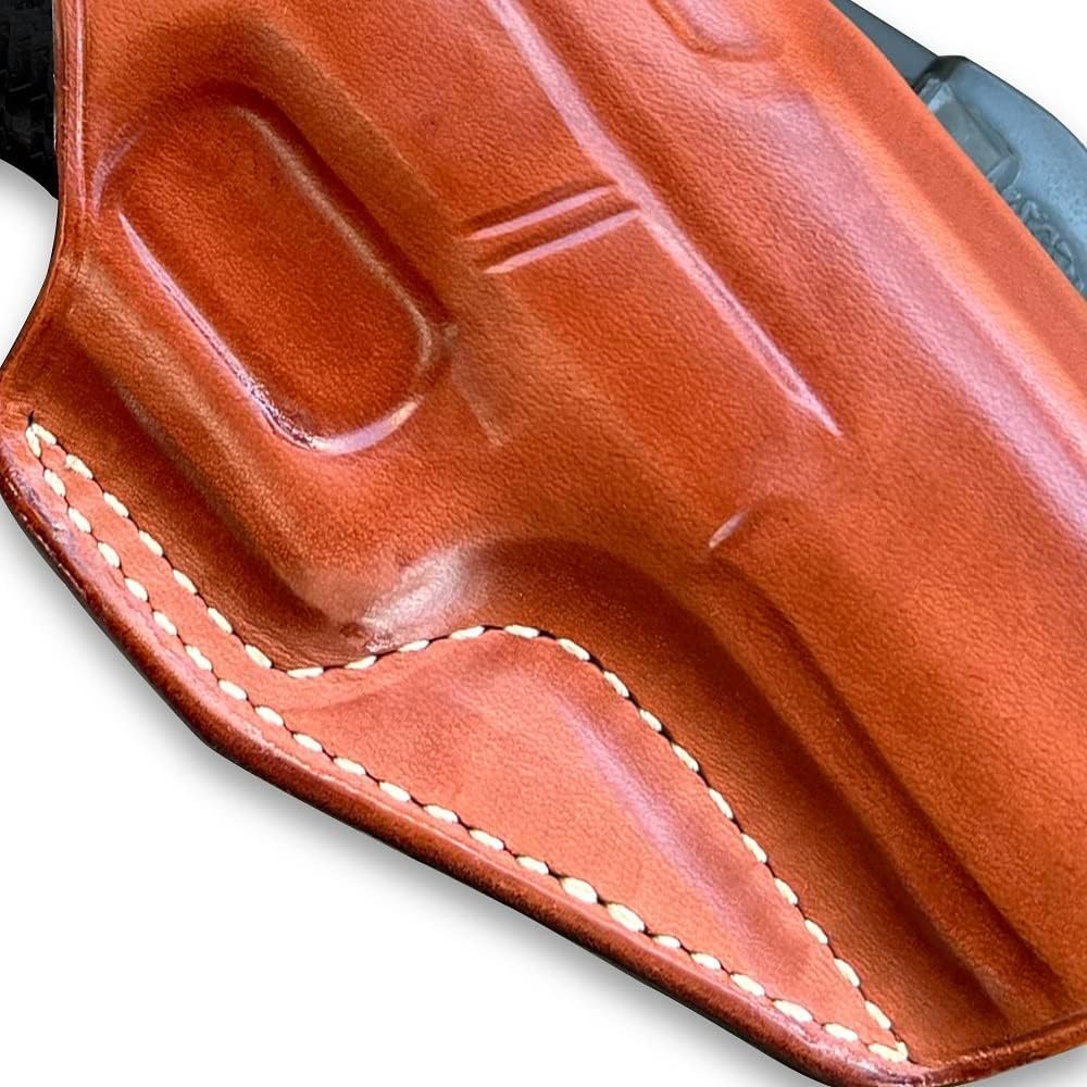 Masc Premium Leather OWB Paddle Holster with Open Top Fits, G17/ G22/ G31 Gen1/2 4.49-inch, Right-Hand Draw, Brown #1013#