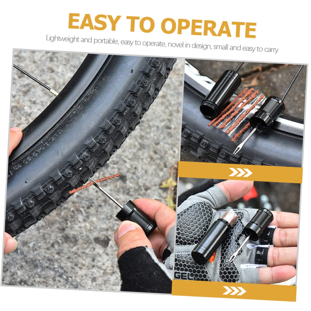 JUMPLAWN 1 Set Tubeless Rubber Repair String Emergency Tire Repair Kit for Bicycles Durable Tools Professional Cycling Tire