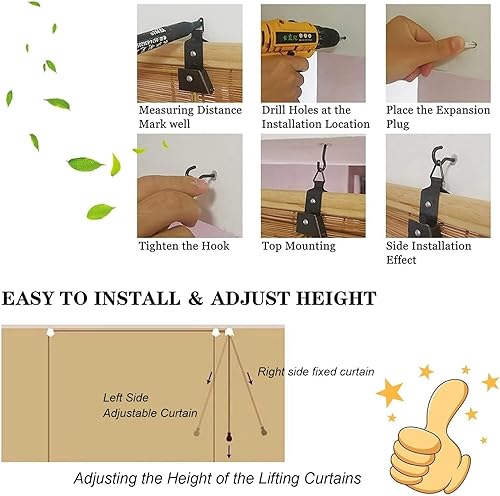 Miniatura 7 de Persianas de patio enrollables para exteriores, persianas de bambú para patio al aire libre, persianas de caña de sombreado con aislamiento Thernal,