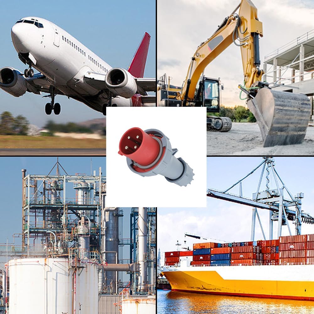 SEIWEI IP67 Industrial Plug and Socket Waterproof Connector 125A 380-415V 3P+E 4PIN Waterproof Electrical Connection Socket,for Aviation and Industry