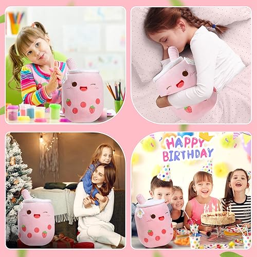 Miniatura 10 de Athoinsu Bonita almohada de peluche de té con leche Matcha Boba, suave juguete de peluche de taza de té de burbujas, regalo de dibujos animados