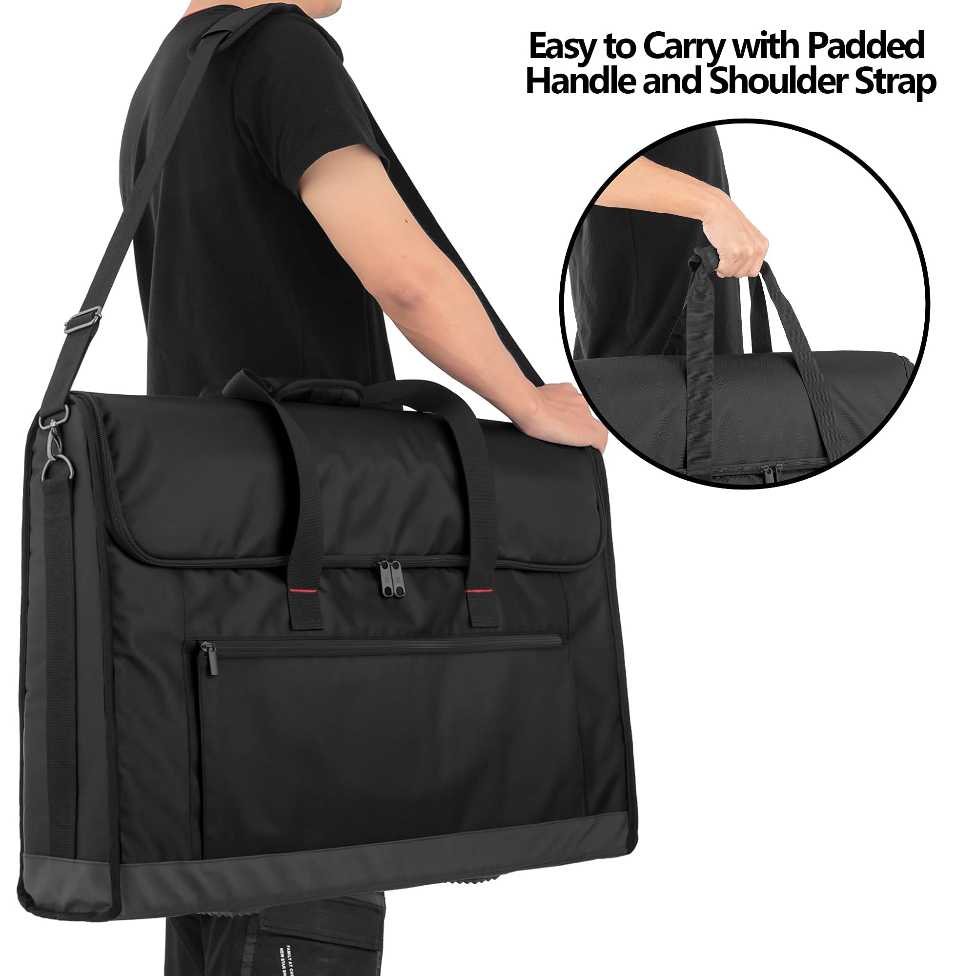 Trunab Custodia da Viaggio Imbottita per Monitor da 24 a 27 Pollici, per Contenere Fino a 2 Schermi LCD/TV, non Compatibile con IMac o Computer All-in-One, con tracolla, Fondo Antiscivolo