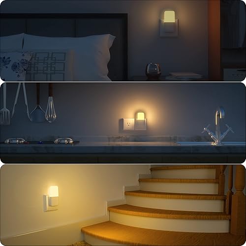 Miniatura 7 de MAZ-TEK Luz nocturna enchufable, luces nocturnas LED de color blanco cálido con sensor inteligente de atardecer a amanecer para niños, guardería,