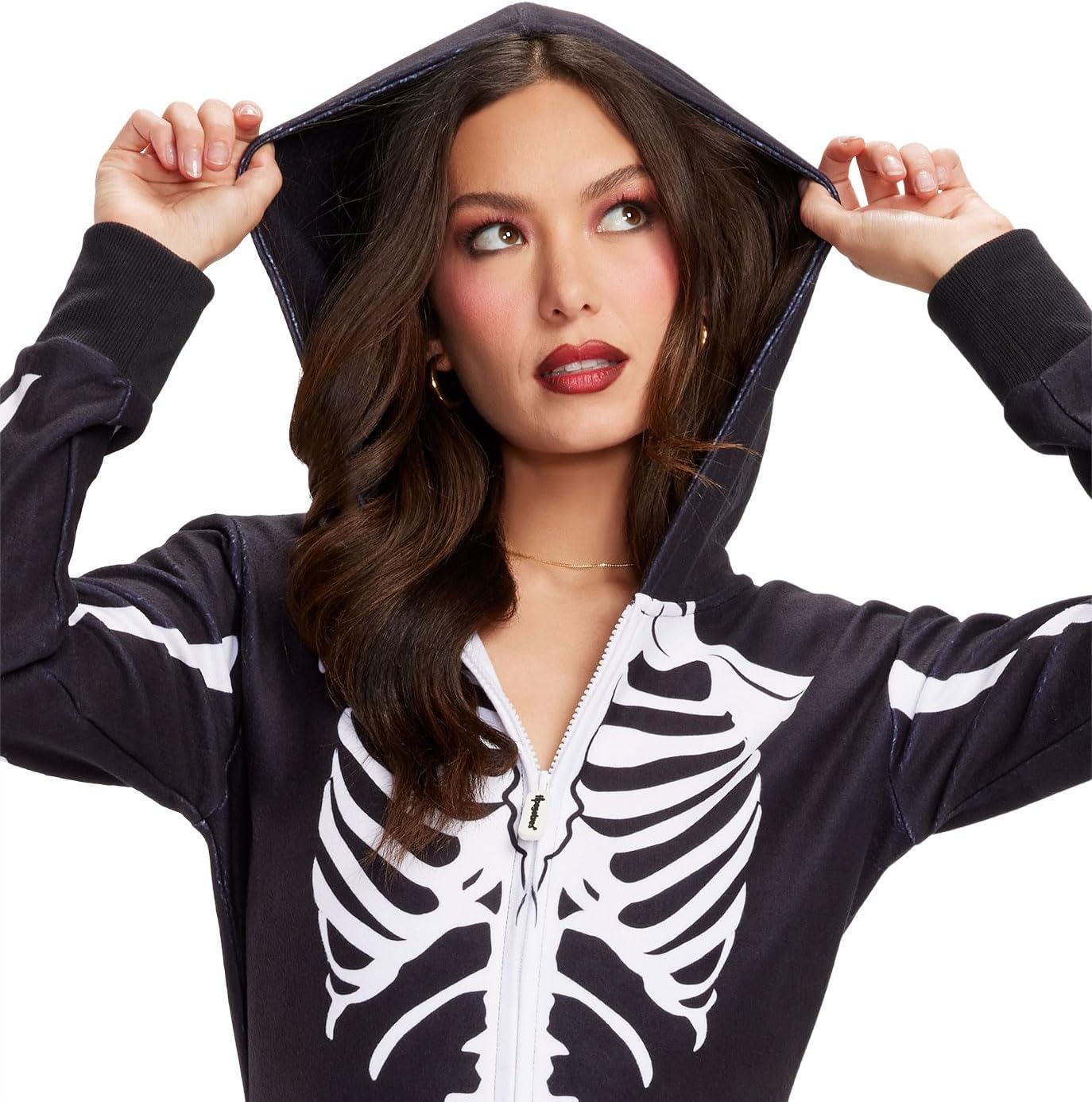 Tipsy Elves Halloween Costumes for Women Adult Hooded Long Sleeve Front Zipper Dress Womens Fun Costume Party Outfit - Image 2