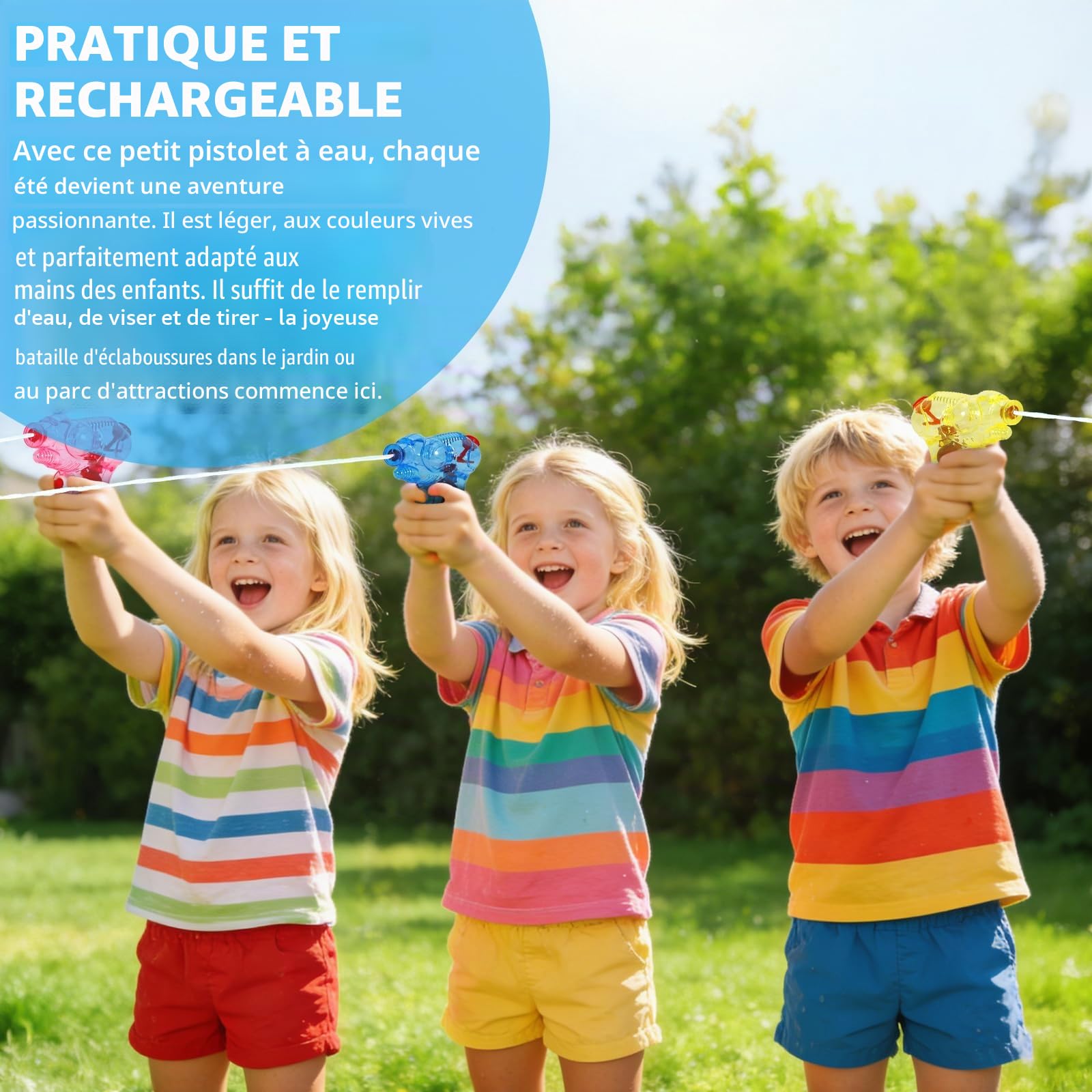 18x Pistolet à Eau Enfant, Lot de 18 Pistolets à Eau en Plastique 8 x 6.5 cm, Jouet Pistolet à Eau, Jeu Plage Piscine, Jouets d'été pour Enfants, Jeu de Piscine de Plage en Plein air