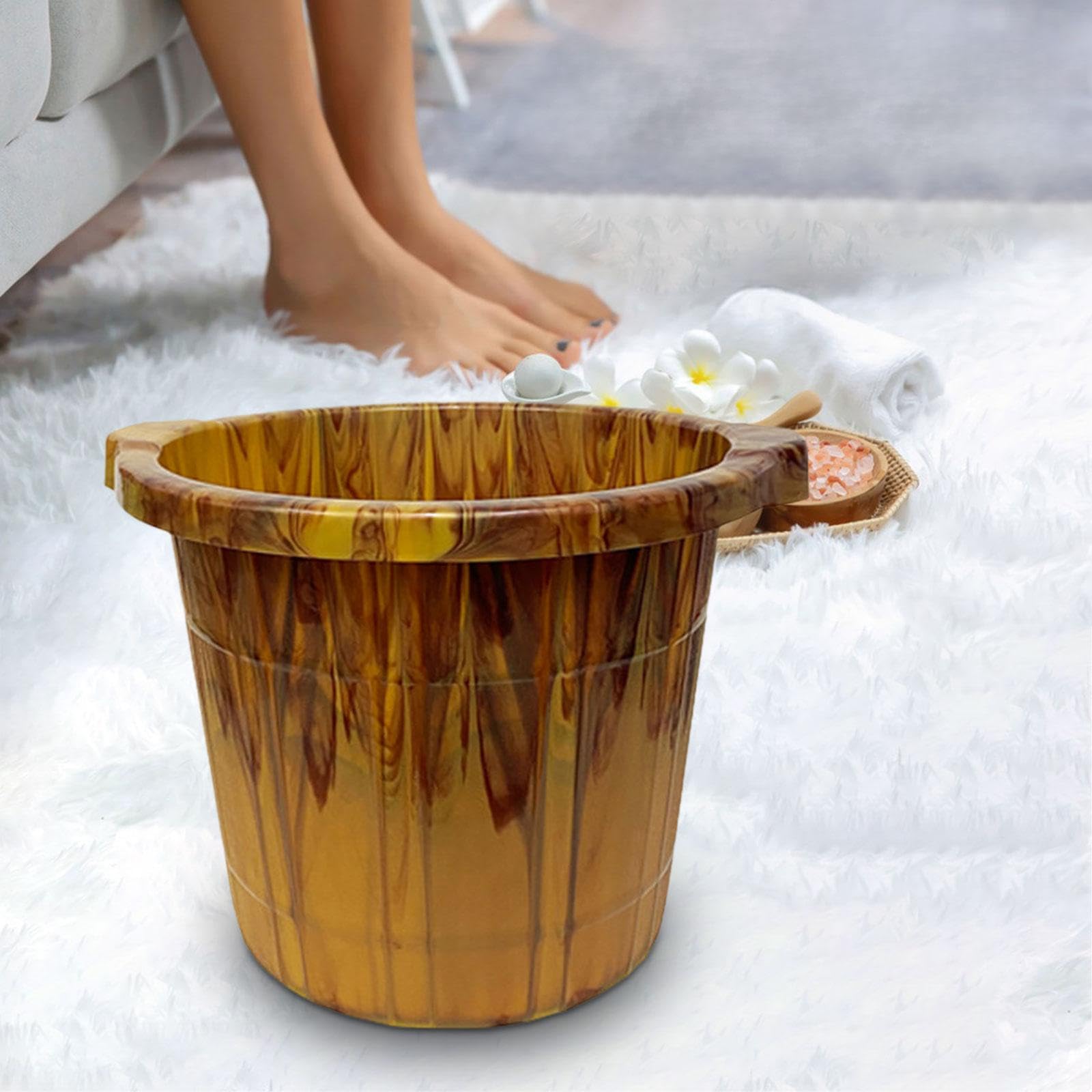 Cubeta de Baño de Pies con Masajeadores en La Base de Gruesa Balde Portátil para Limpieza Y Recipiente de Pedicura Adecuada para, L
