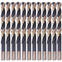 Vista 1 de 12 PCS, 3/16", Black and Gold Coated Twist Drill Bits, Pack in Plastic Bag