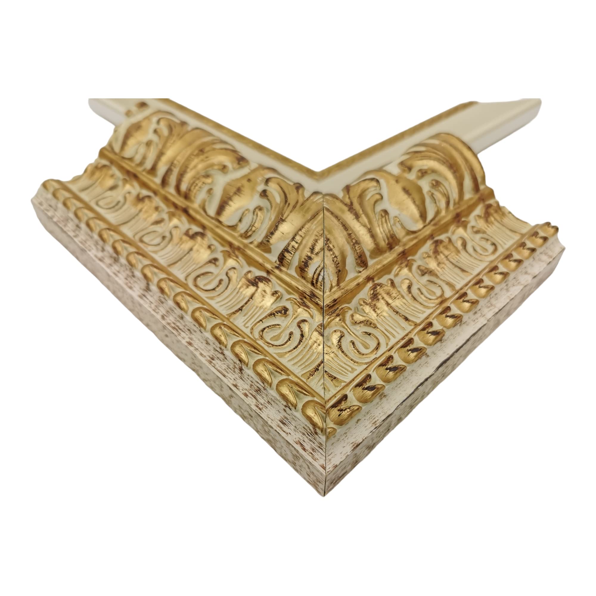 Maestri Artigiani - Cornice Impero da Parete Per Quadri Tele Passepartout (40 x 50 cm + passepartout, AVORIO ORO)
