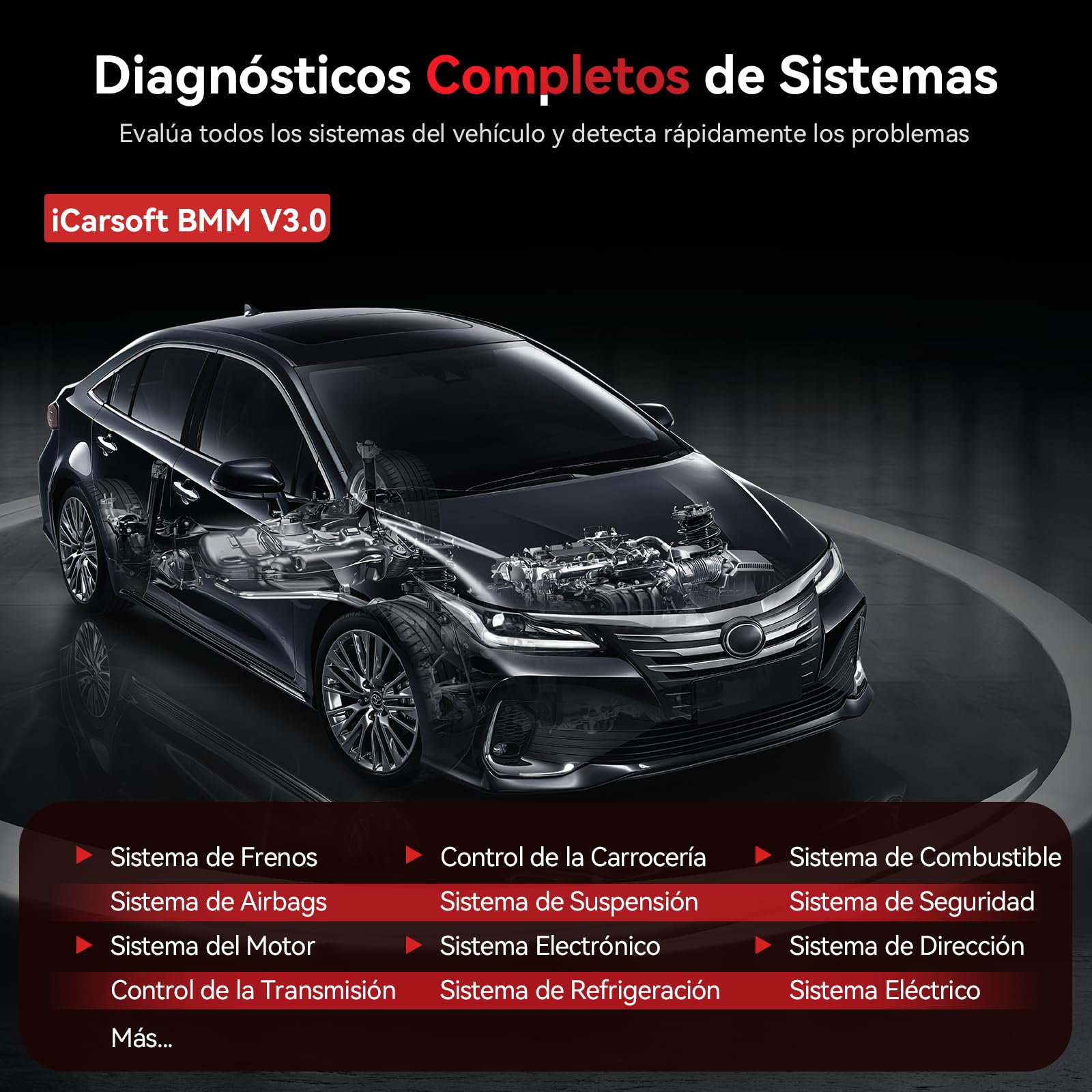 iCarsoft BMM V3.0 OBD2 Máquina Diagnosis Coche para BM.W/Mini/Rolls-Royce, Bidireccional Escáner de Todo el Sistema, 16 Funciones Reinicio, Prueba de Batería, Vin Automático