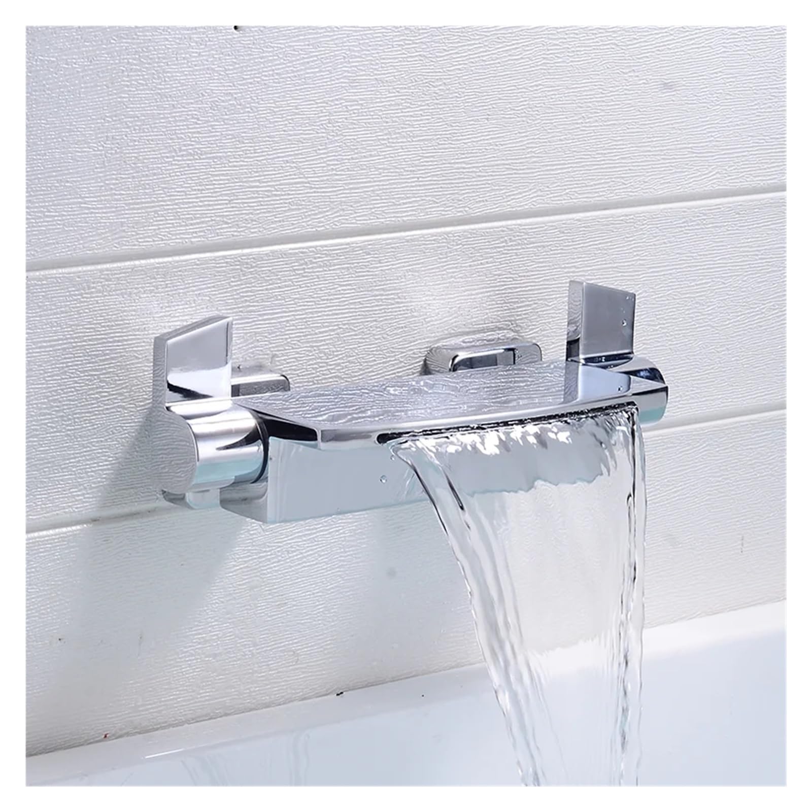 KHPGQIAS Brass Bathroom Tap Faucet Waterfall Wall Mounted Bathroom Water Basin Sink Mixer Tap Bathroom Basin Faucet in Wall, Faucets for Bathroom Sinks