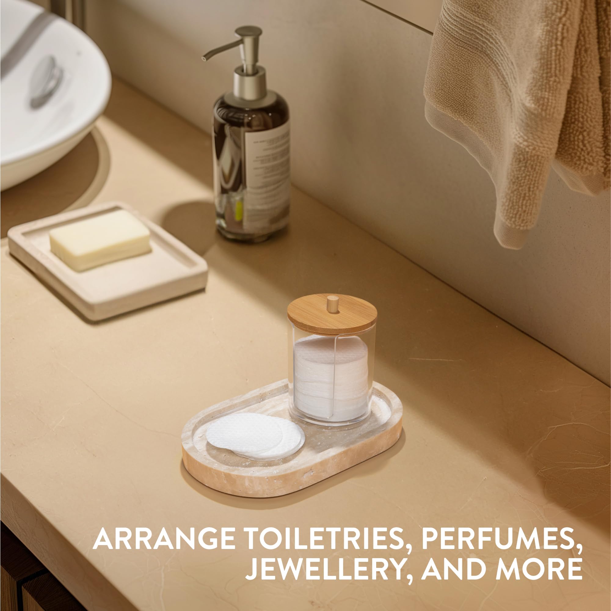 Vassoio In Travertino 30x20 Cm - Portaoggetti Elegante Per Bagno, Camera O Ingresso - Foto 12