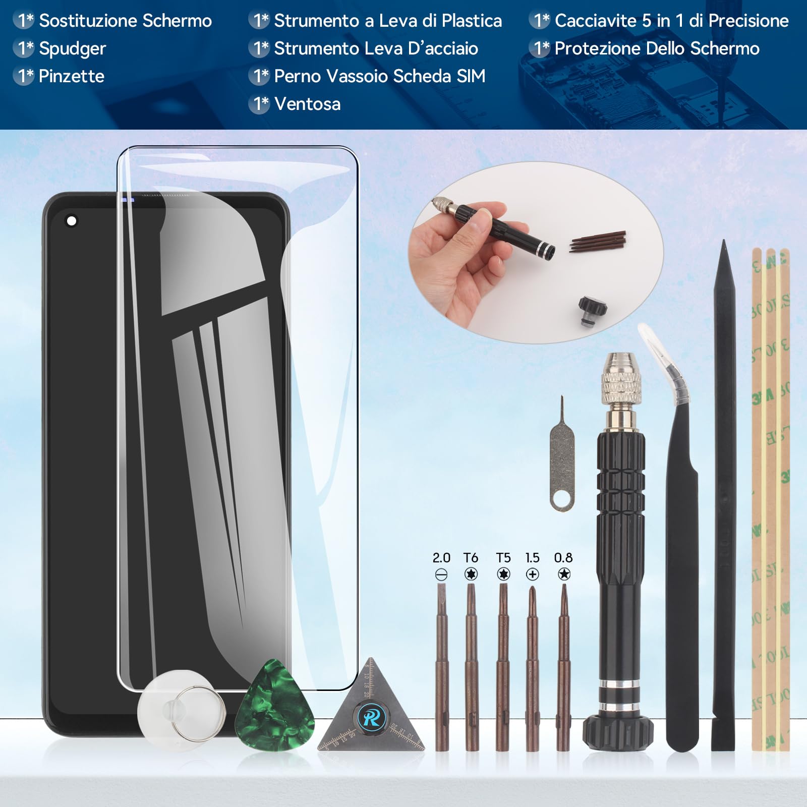 RongZy LCD Schermo per Samsung Galaxy A21s A217F di Ricambio Display Touch Screen Digitizer Parti di Riparazione per Galaxy A21s LCD Display con Strumenti(6.5",Nero con Cornice)