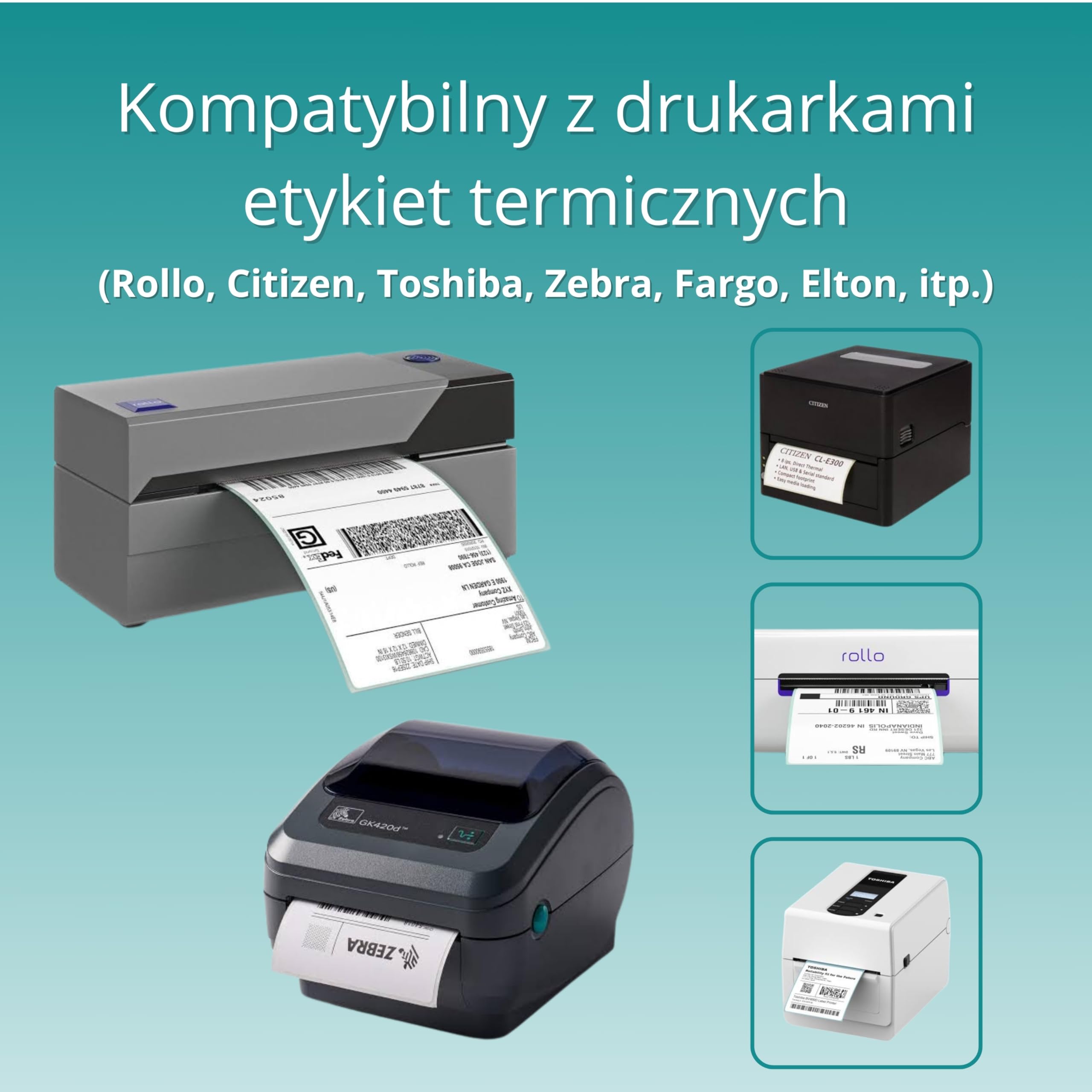 Double Dragon, 1.100 etykiet termicznych bezpośrednich, 60 mm x 30 mm | Premium pokryte, samoprzylepne białe naklejki | Odporne na zarysowania | Kompatybilne z drukarkami Zebra, MUNBYN, Rollo
