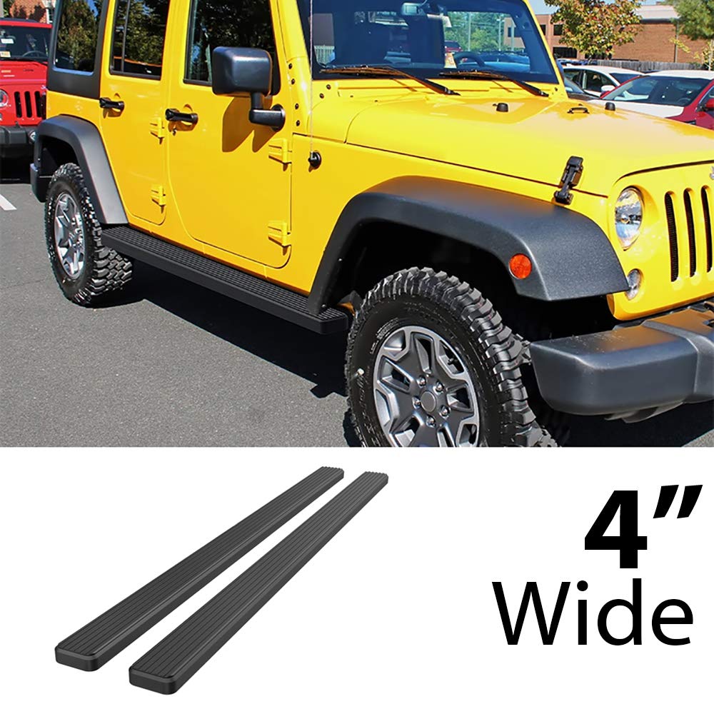 Compatible with Wrangler JK 2007-2018 Sport Utility 4-Door (Nerf Bar | Side Steps) 4