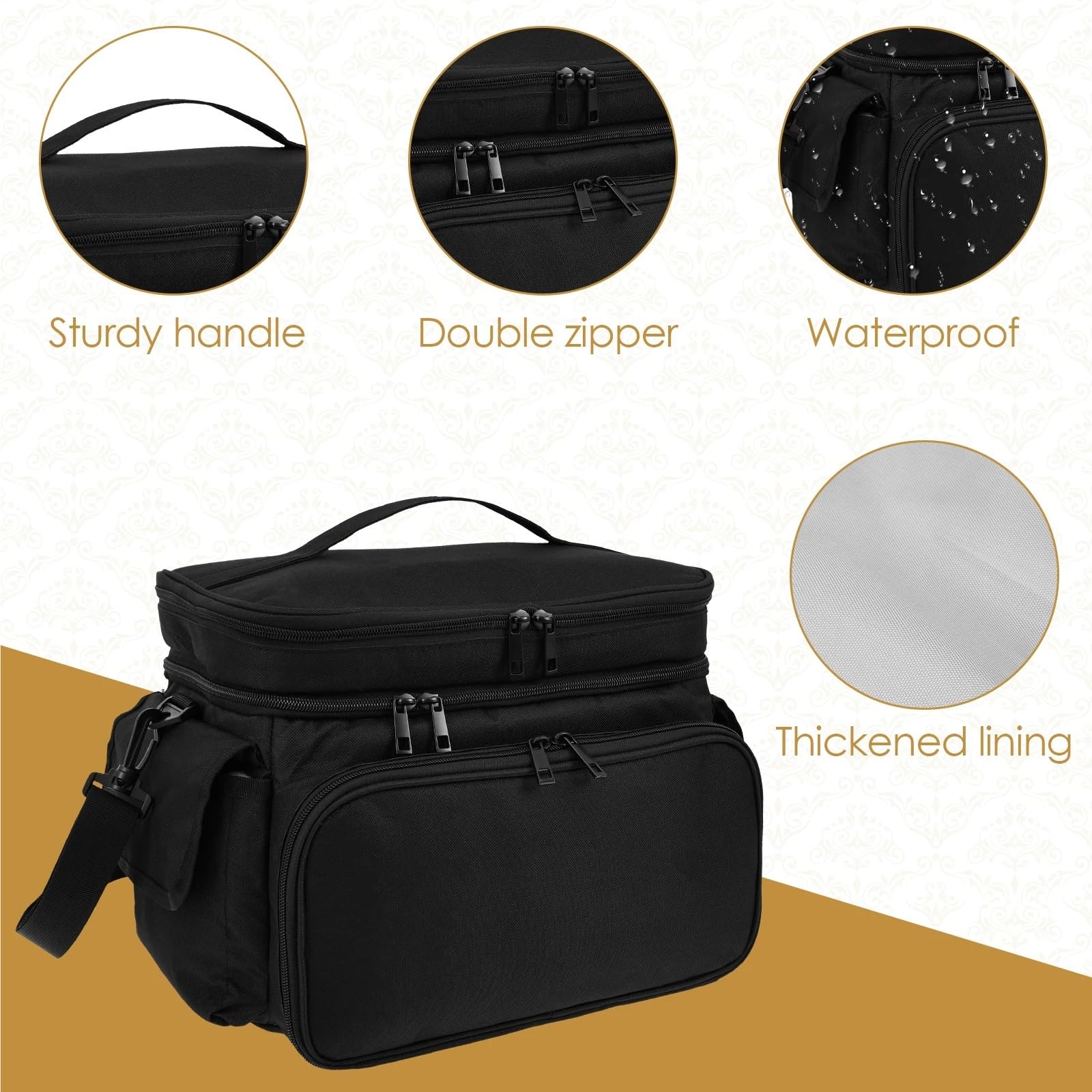 Bolsa de costura grande 35x23x23 cm, bolsa hilo tejer lana, caja organizadora agujas gancho almacenamiento, accesorios DIY para Agujas, Hilo