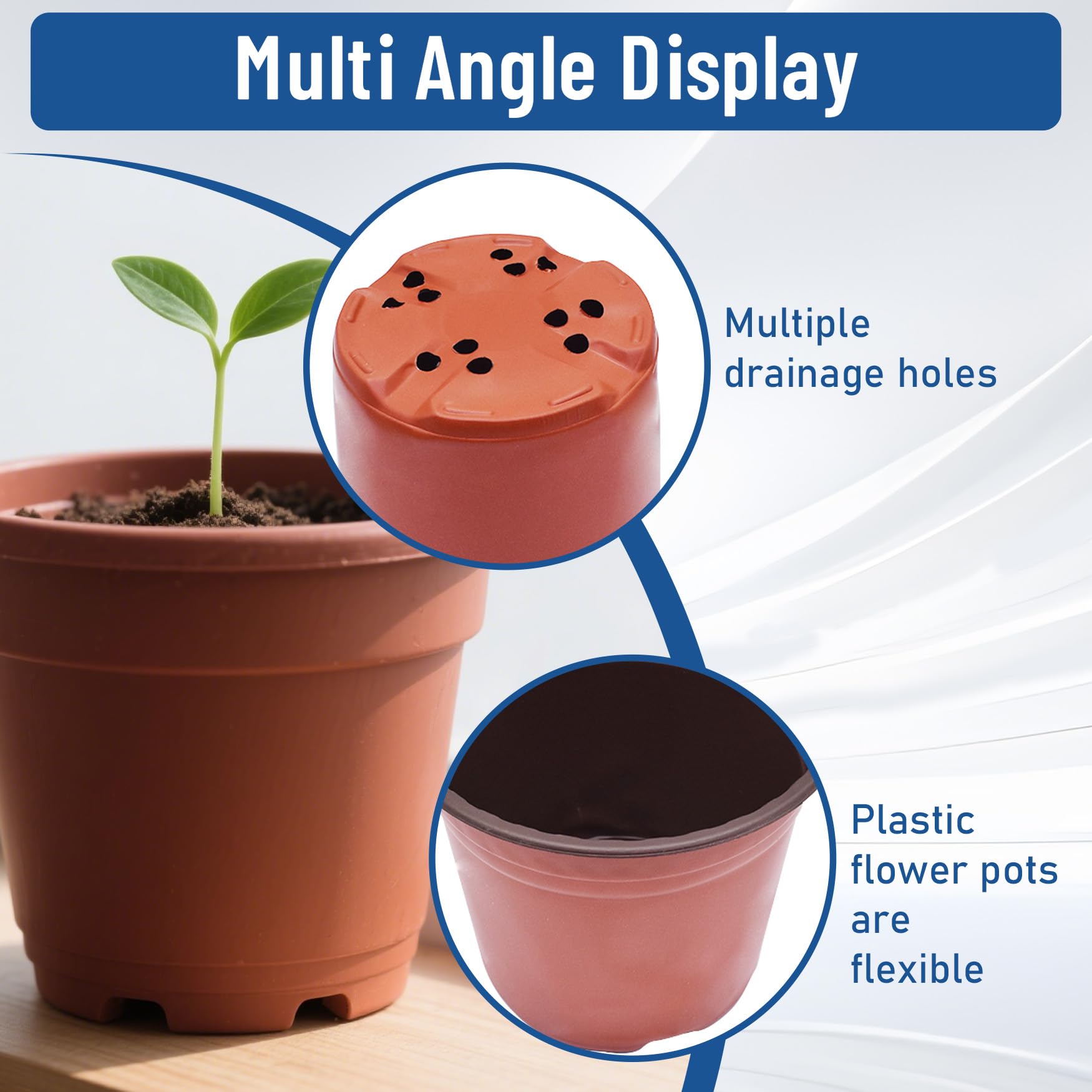 Amazon.com: WFLNHB 100 Pack 8 Inch Nursery Pots Plastic Plant Pots