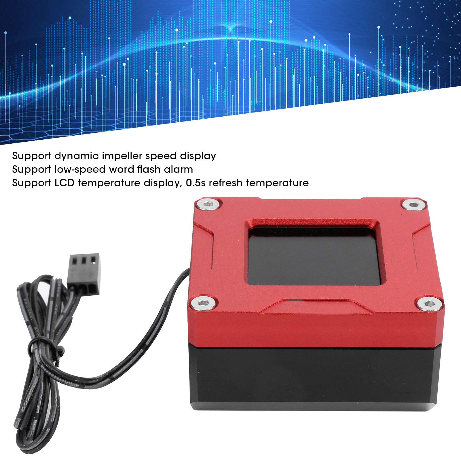 Kit Indicatore Flusso E Termometro Digitale Per Raffreddamento Ad Acqua PC A 3 Vie, Misuratore Portata 4 Pin, Filetto G1/4