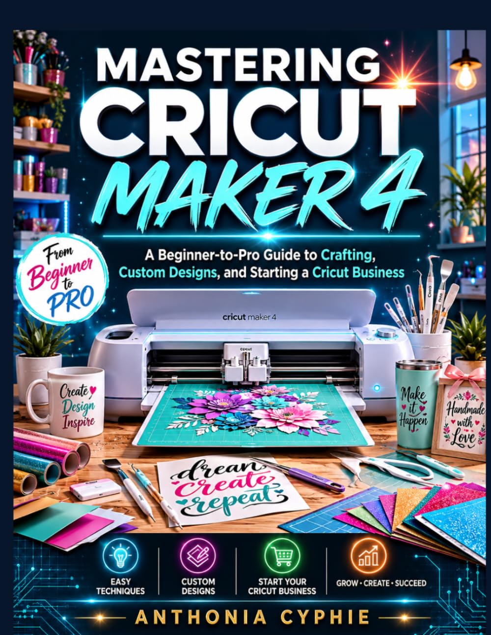 MASTERING CRICUT MAKER 4: A Beginner-to-Pro Guide to Crafting, Custom Designs, and Starting a Cricut Business