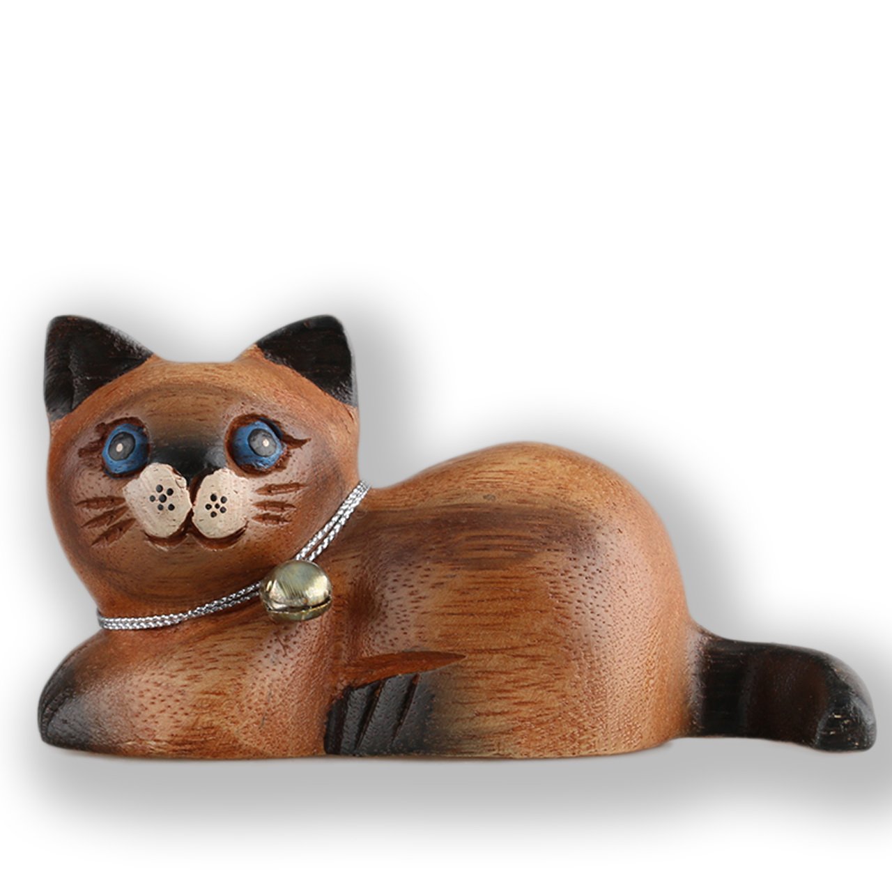 ART-CRAFT HTKA018 Holzkatze in verspielter Pose bemalt 10 cm