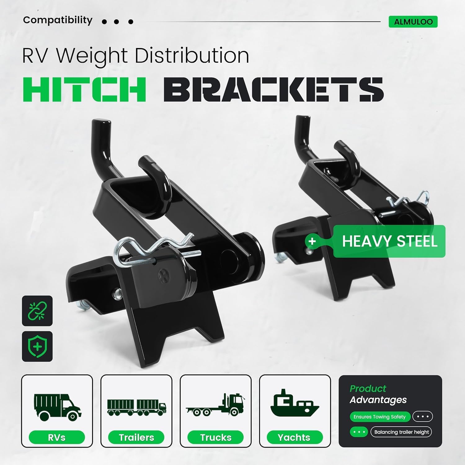 RV Weight Distribution Hitch Brackets, Heavy Duty Replacement Hitch Hookup, Compatible with Most Travel Trailer RVs Trucks Yachts Heavy Steel