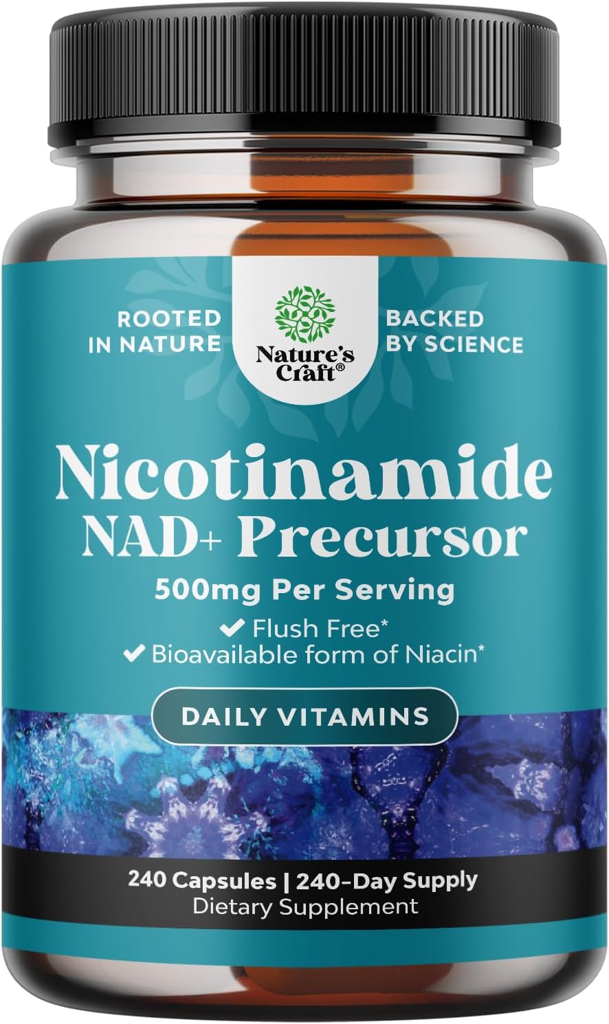 Nicotinamide 500mg Niacinamide 500mg Vitamin B3, Niacin Alternative - 240ct