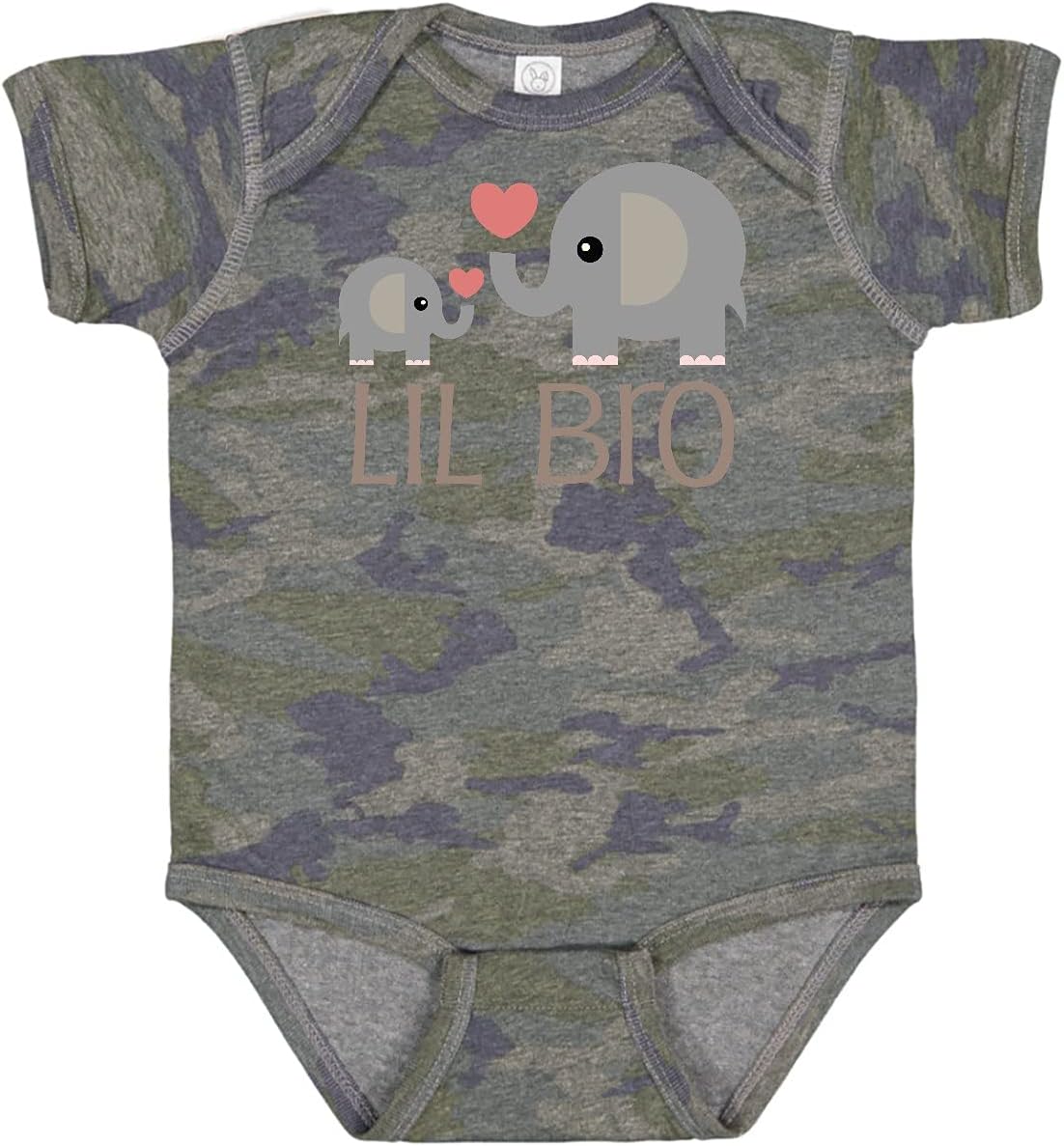 inktastic Lil Bro Matching Elephant Baby Bodysuit