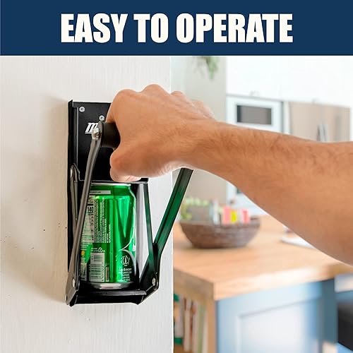 Miniatura 4 de McKay Trituradora de Latas de Metal de 12 Oz., Trituradora de Latas Montada en la Pared, Trituradoras de Latas para Reciclaje Aplastador Montado en