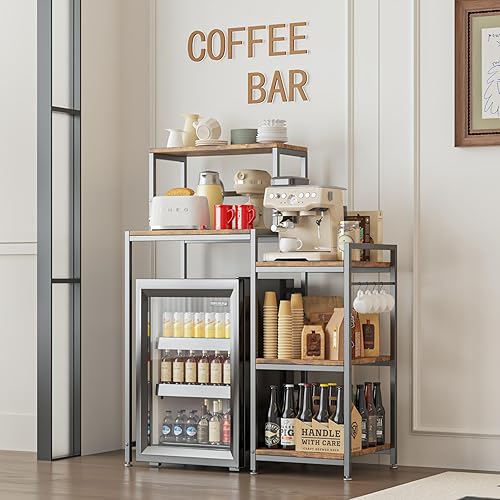 Miniatura 2 de Mini soporte para refrigerador de 6 niveles con almacenamiento, mini estante para refrigerador, mini barra de café con espacio para mini