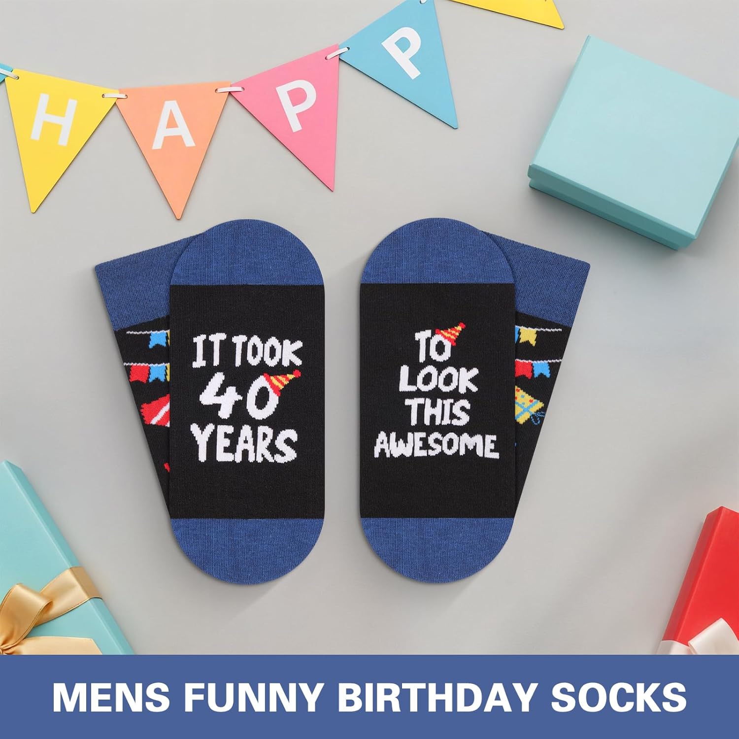 Mens Funny Novelty Socks, 40th 50th 60th Birthday Gifts for Him Grandpa Husband, Dad Gifts from Daughter - Image 5