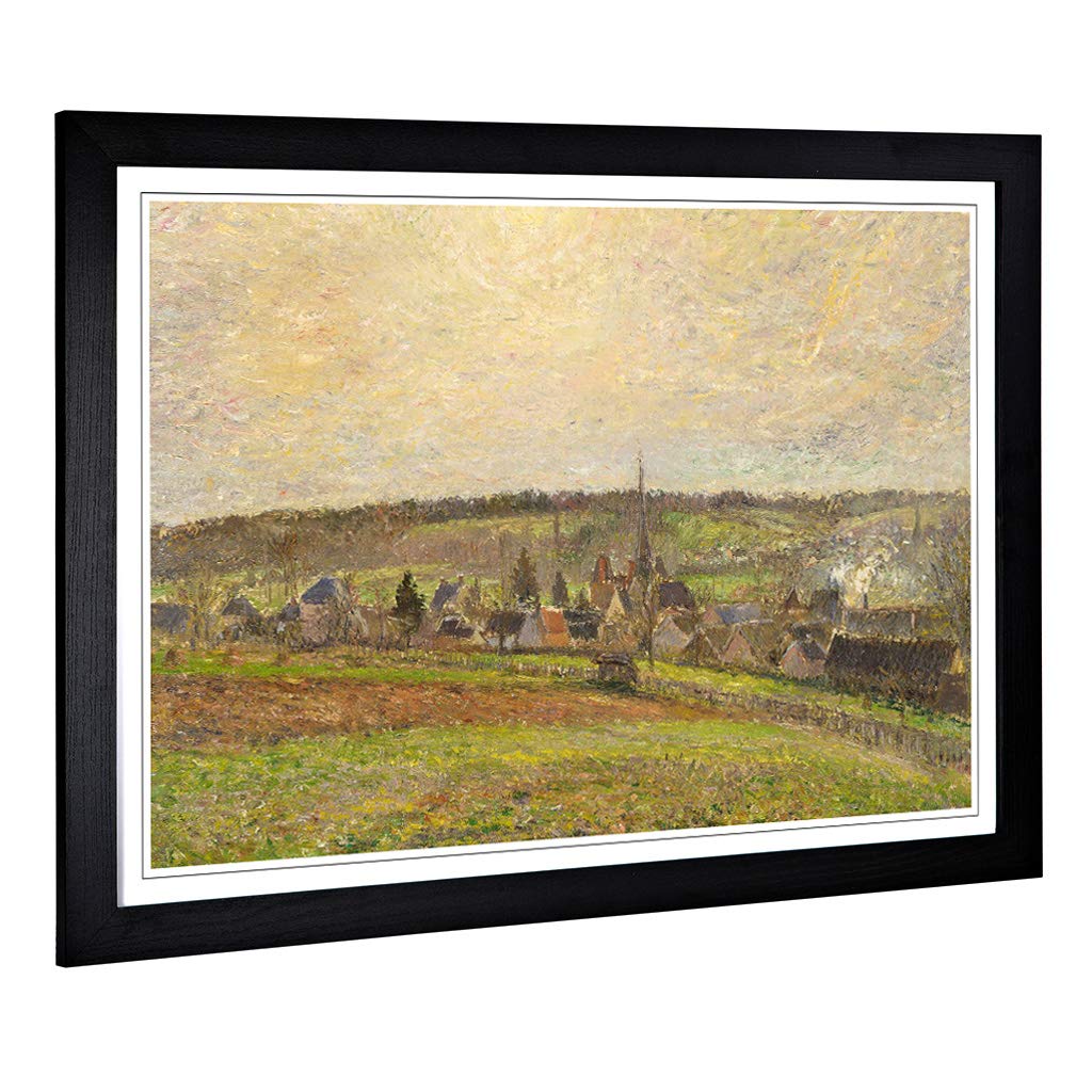 Big Box Art Framed Print of Camille Pissaro French Countryside Design | Wall Art Picture | Home Decor for Kitchen, Living Room, Bedroom, Hallway, Black, A2 / 24.5x18 Inch / 62x45cm