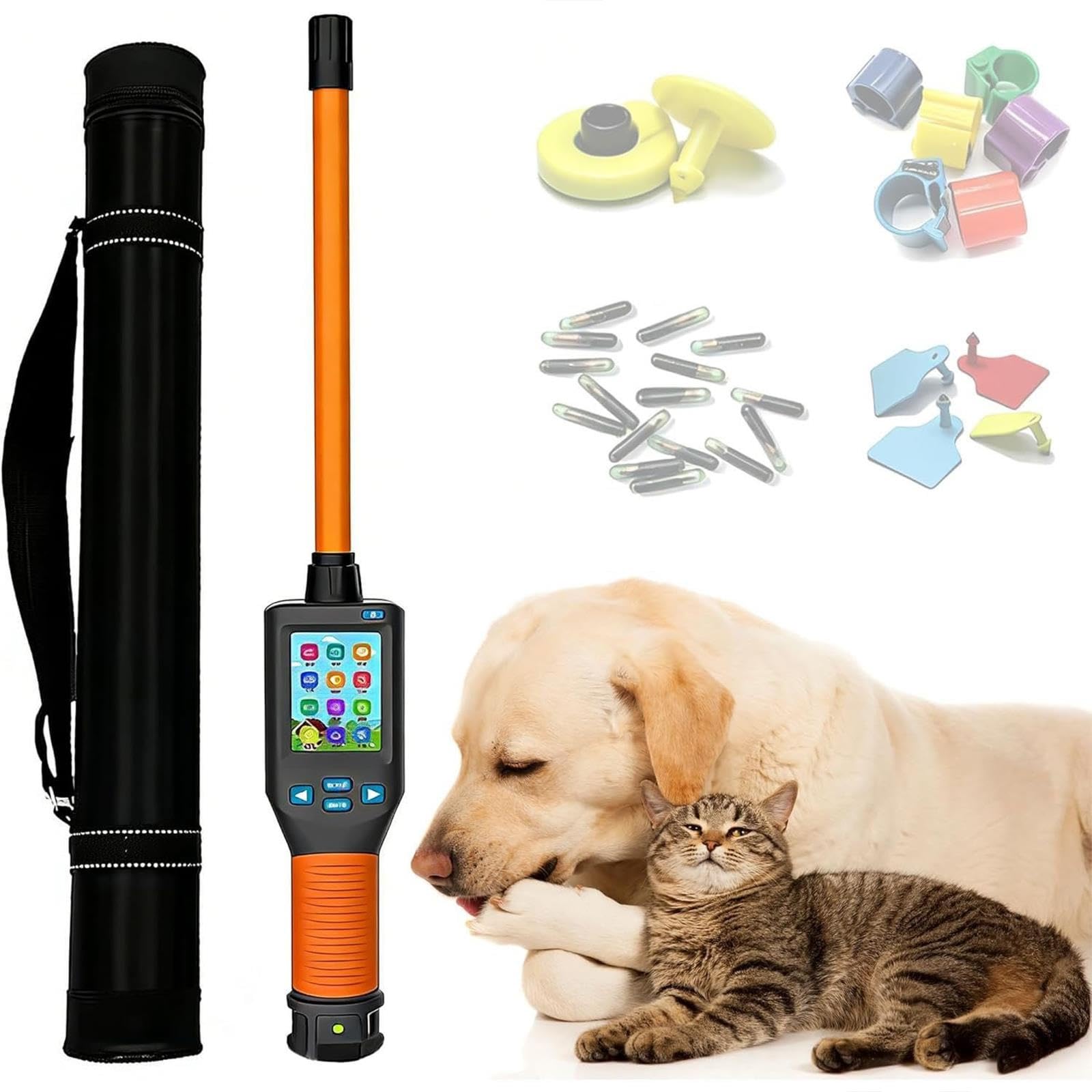 Lettore Chip Animali Portatile, Scanner Tag Auricolari 125 kHz