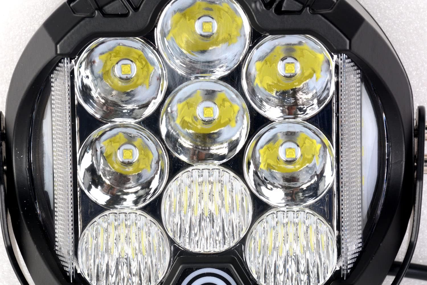 9 Inch LED Light Pods Side Shooter Round Light Bar, White/Amber Fog Light Spot Beam Offroad Flashing Driving Lights for Utv ATV 4x4 Truck Boat Motorcycle