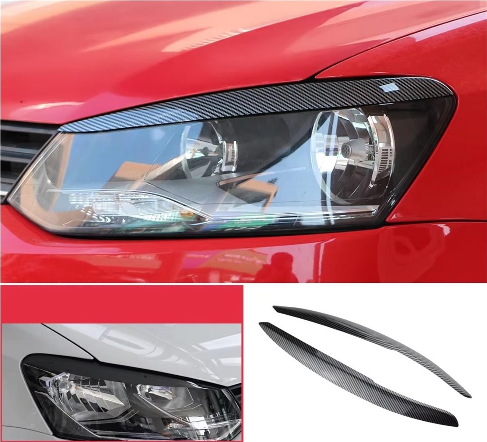 Reflektor do VW do Polo MK5 MK 5 2010-2017 czołowa lampa czołowa naklejka wykończenia reflektory osłona reflektorów samochodowych powieki