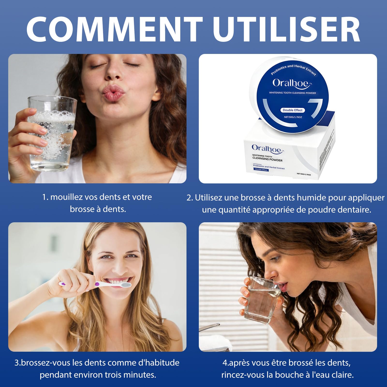 Poudre De Blanchiment Dentaire Professionnelle, Élimine En Profondeur Diverses Taches, Renforce Efficacement Les Dents Et Les Gencives Et Prend Soin En Douceur Des Dents Sensibles